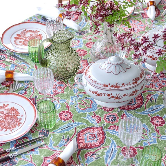 Toalha de Mesa Iznik Verde 2,30x2,30 Dascoli