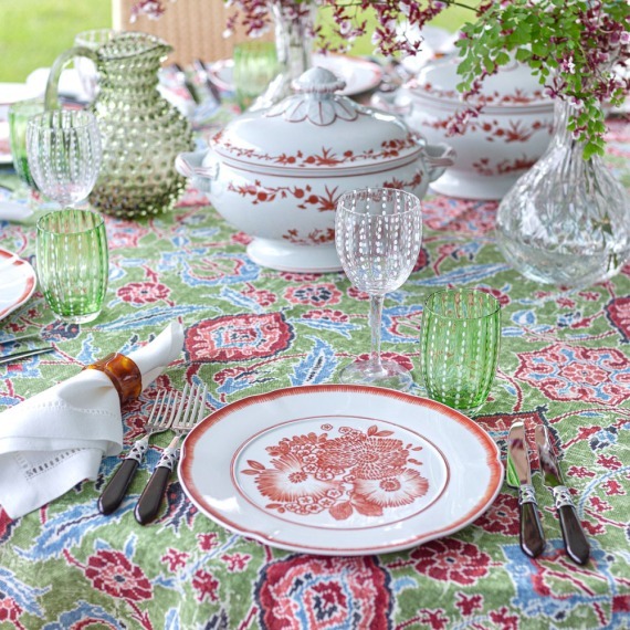 Toalha de Mesa Iznik Verde 2,30x2,30 Dascoli