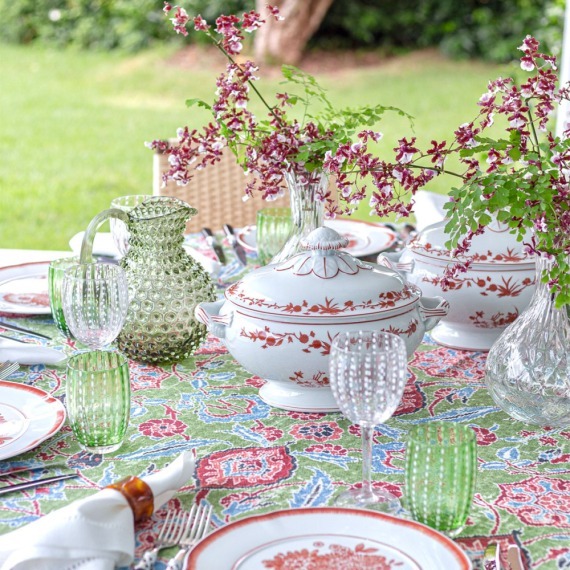 Toalha de Mesa Iznik Verde 2,30x2,30 Dascoli