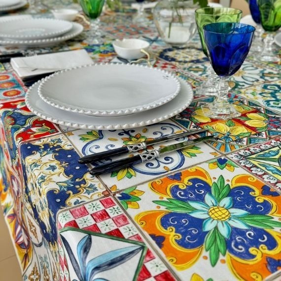 Toalha de Mesa Camastra 1,70x3,10 Algodão Tessitura Toscana