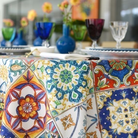 Toalha de Mesa Camastra 1,70x3,10 Algodão Tessitura Toscana