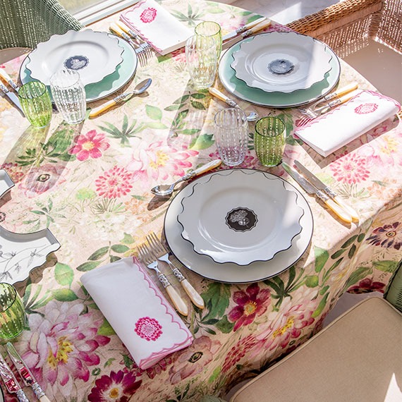 Toalha de Mesa La Vie En Rose 1,70x3,60 Linho Tessitura Toscana