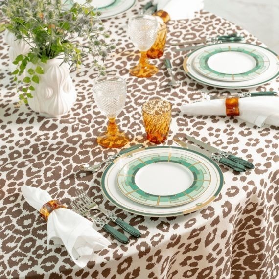 Toalha de Mesa Leopard Redonda 2,80 Linho Matouk