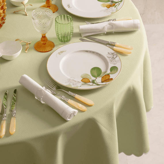 Toalha de Mesa Savannah Garden Verde Redonda 2,30 Matouk