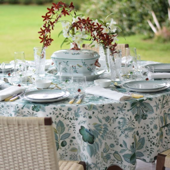 Toalha de Mesa Romã Emerald 1,80 x 4,20 Linho Matouk