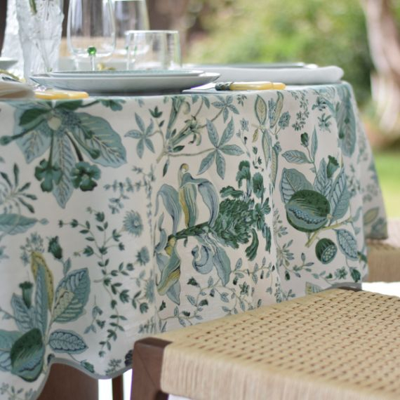 Toalha de Mesa Romã Emerald Redonda 1,80 Linho Matouk