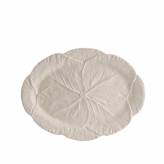 Travessa Oval Couve Creme G Bordallo Pinheiro