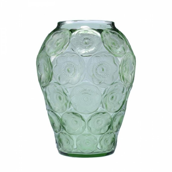 Vaso Anemones Lalique Verde