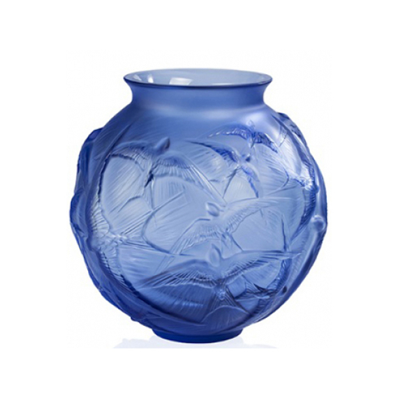 Vaso Hirondelles Azul Lalique 
