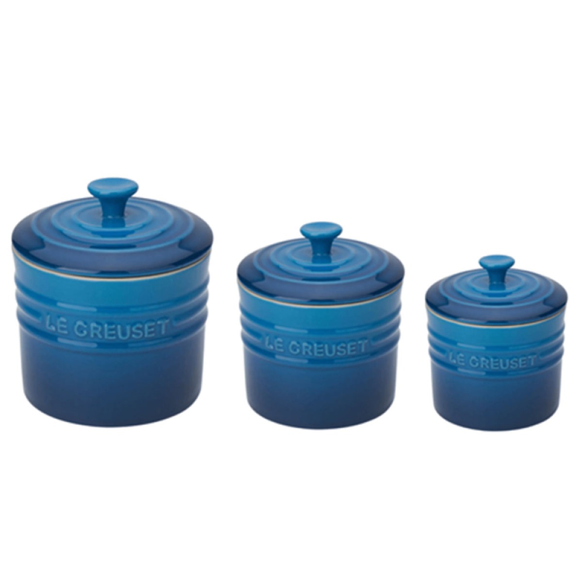 Conjunto Porta Condimentos Azul Marseille Le Creuset 3 peças