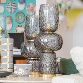 Abajur Francês Indochine Cinza M