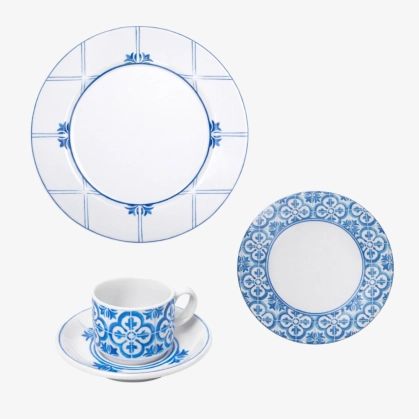Aparelho de Jantar Azulejos Matisse Casa 18 Peças Produto Aparelho de Jantar Azulejos Matisse Casa 18 Peças