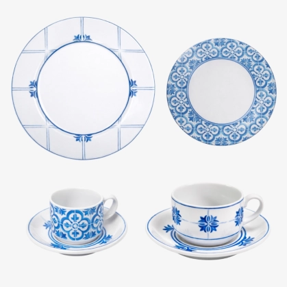 Aparelho de Jantar Azulejos Matisse Casa 24 Peças Produto Aparelho de Jantar Azulejos Matisse Casa 24 Peças