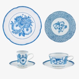 Aparelho de Jantar Coralina Azul Vista Alegre 24 Peças