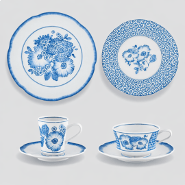 Aparelho de Jantar Coralina Azul Vista Alegre 24 Peças