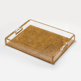 Bandeja Butler Rattan Acrílico Mario Luca Giusti