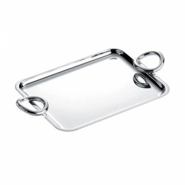 Bandeja Vertigo com 2 Alças Prata  Christofle 20cm x 16cm