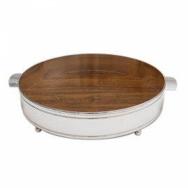 Bandeja Redonda com Cordão Pérola St. James Prata