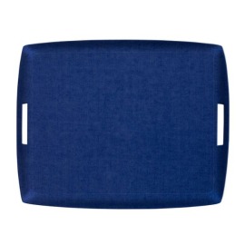 Bandeja Platex Linho Azul Escuro 54x43cm Acrílico