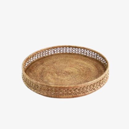 Bandeja Redonda Tanah Rattan 41cm Produto Bandeja Redonda Tanah Rattan 41cm
