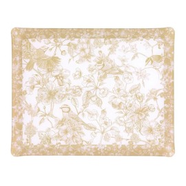 Bandeja Platex Arabela Bege 46x36cm Acrílico