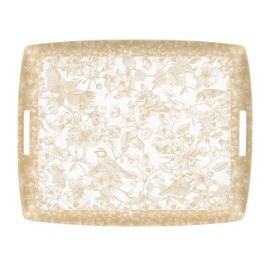 Bandeja Platex Arabela Bege 54x43cm Acrílico