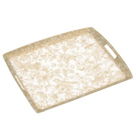 Bandeja Platex Arabela Bege 54x43cm Acrílico