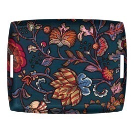 Bandeja Platex Flora Azul 54x43cm Acrílico