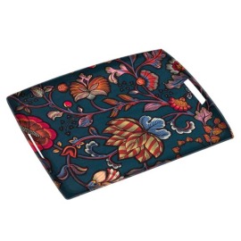 Bandeja Platex Flora Azul 54x43cm Acrílico