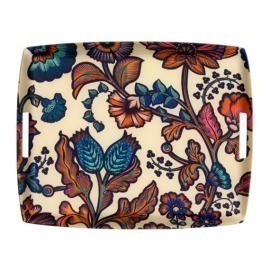 Bandeja Platex Flora Bege 54x43cm Acrílico