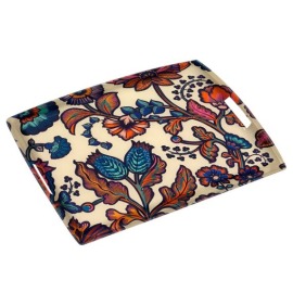 Bandeja Platex Flora Bege 54x43cm Acrílico