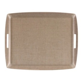 Bandeja Platex Linho Natural 54x43cm Acrílico