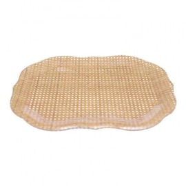 Bandeja Spisani Barroca Rattan G Acrílico