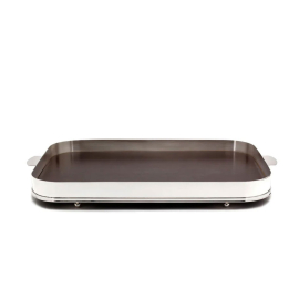 Bandeja Retangular Galeria Lisa Oblonga St. James Prata