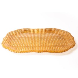 Bandeja Spisani Barroca Rattan Escuro GG Acrílico