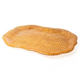 Bandeja Spisani Barroca Rattan Escuro GG Acrílico