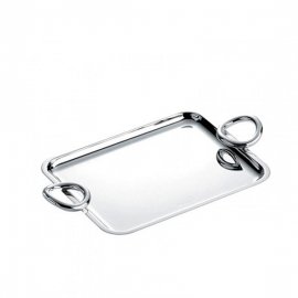 Bandeja Vertigo com 2 Alças Prata  Christofle 26cm x 20cm