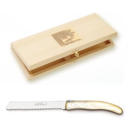 Caixa com Faca para Pão Claude Dozorme Laguiole Madrepérola