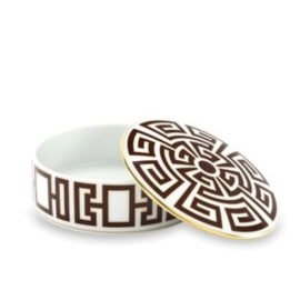 Caixa Redonda Italiana Labirinto Marrom Richard Ginori