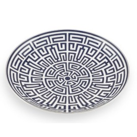 Centro de Mesa Redondo Italiano Labirinto Azul Richard Ginori