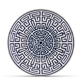 Centro de Mesa Redondo Italiano Labirinto Azul Richard Ginori