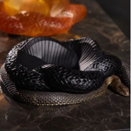 Centro Lalique Serpente Preto