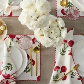 Conjunto 4 Guardanapos Gisele Scarlet Linho Matouk