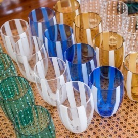 Copo Listras Transparente Zafferano