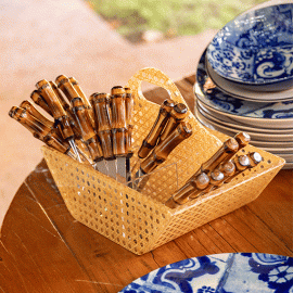 Garfo de Sobremesa Bambu Natural Escuro