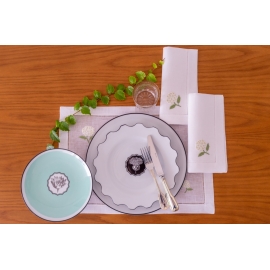 Conjunto 2 Guardanapos Hortência Branca 