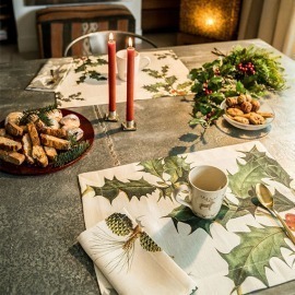 Conjunto 4 Jogos Americanos e 4 Guardanapos Natal