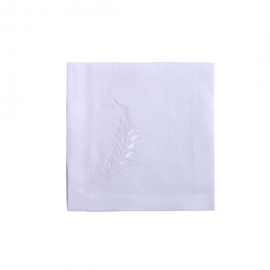 Conjunto Jogo Americano e Guardanapo Ramos Branco 2 peças