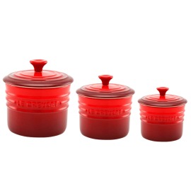 Conjunto Porta Condimentos Vermelho Le Creuset 3 peças