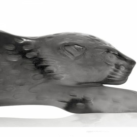 Escultura Lalique Pantera Cinza P 